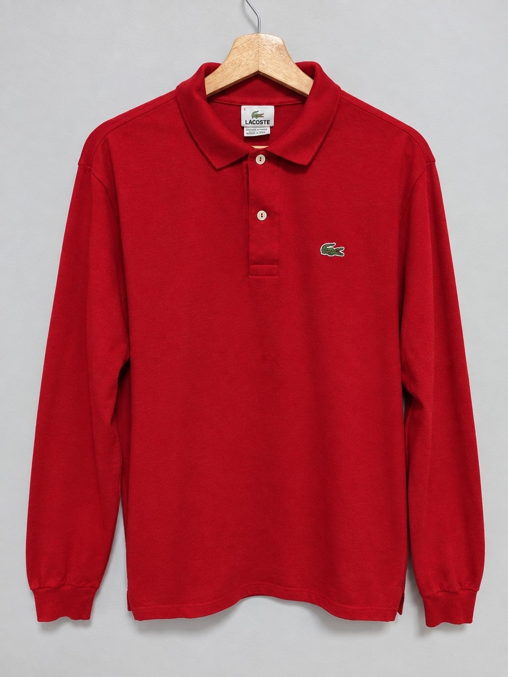 Lacoste Red Long Sleeve Pique Polo Men's Size 5 (Large)
